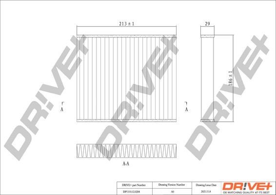 Filtr, vzduch v interiéru DRIVE DP1110.12.0204