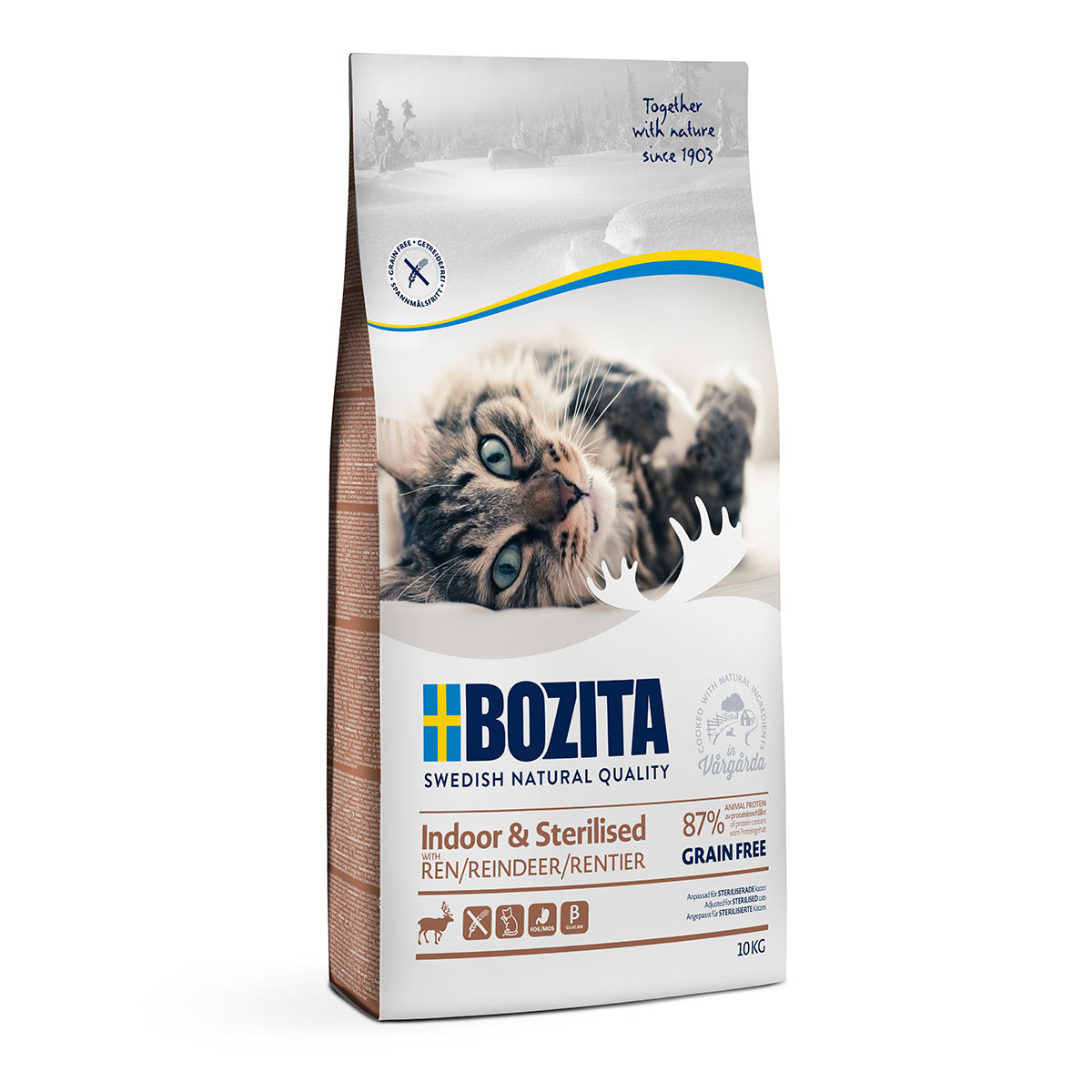 Bozita Indoor & Sterilised Grain free se sobím masem 10 kg