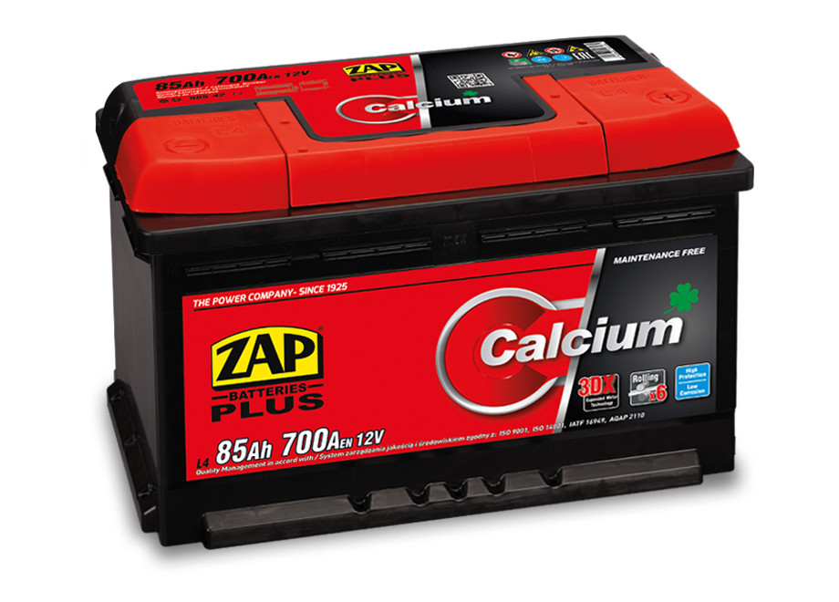 Autobaterie ZAP Calcium Plus 85Ah 12V 700A (314x175x190) p+