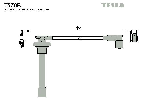 Sada kabelů pro zapalování TESLA T570B