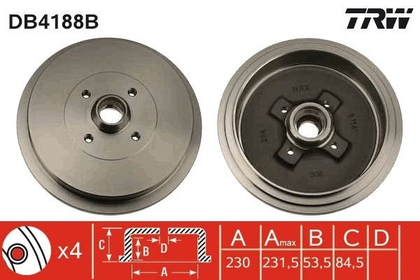 Brzdový buben TRW DB4188B