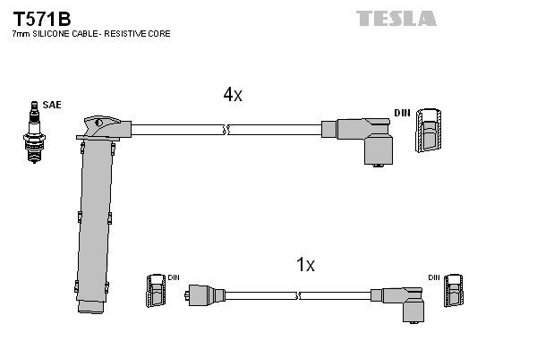 Sada kabelů pro zapalování TESLA T571B