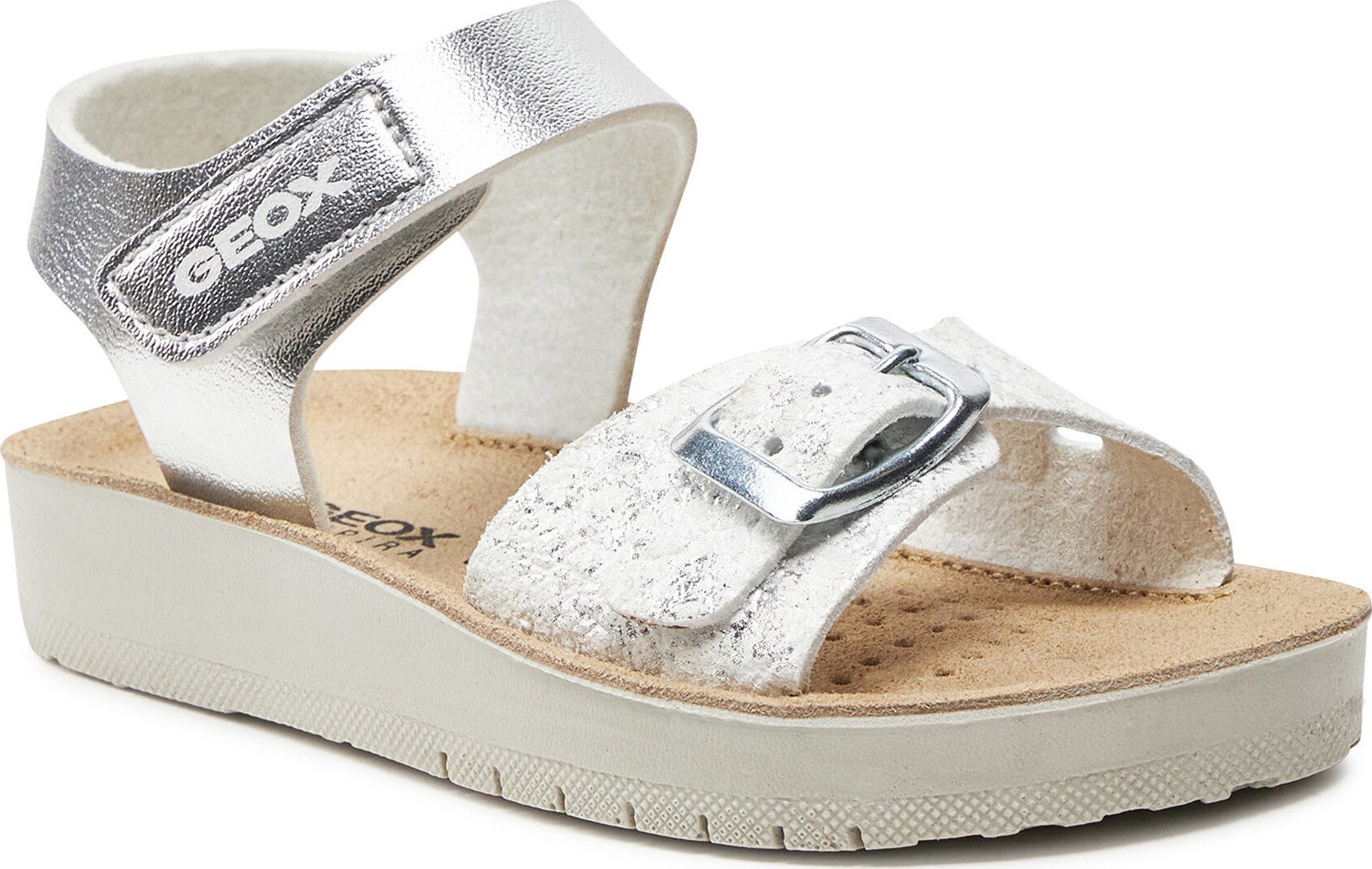 Sandály Geox J Sandal Costarei Gi J15EAB 0BNBL C0434 M Silver/White