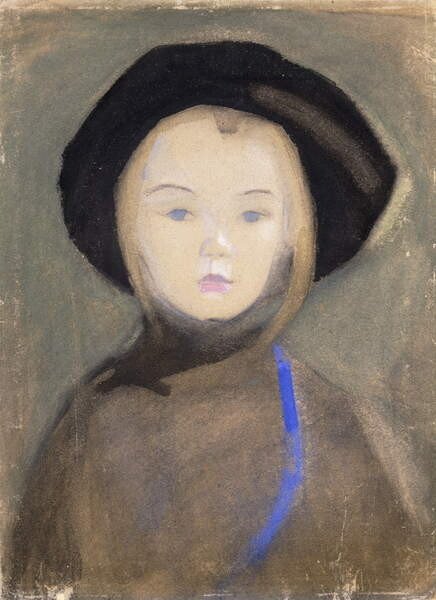 Schjerfbeck, Helene Schjerfbeck, Helene - Obrazová reprodukce Girl with Blue Ribbon, 1909, (30 x 40 cm)