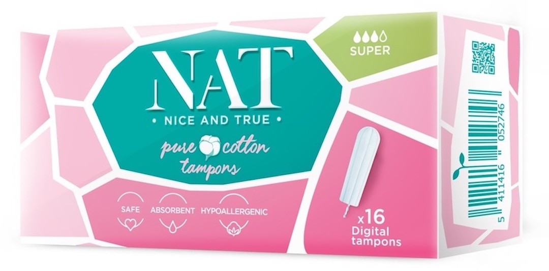 Nat Nice & True NAT Tampony z organické bavlny Super 16 ks