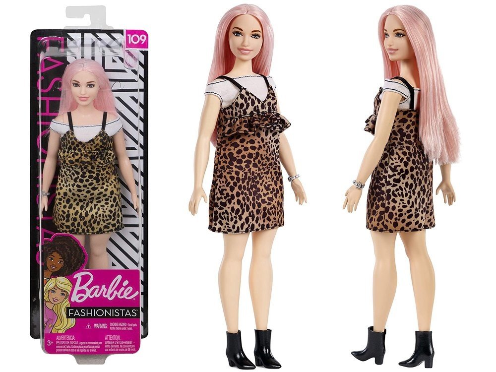 mamido Panenka Barbie Fashionistas s šaty v leopardím vzoru