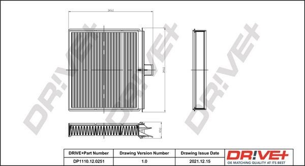 Filtr, vzduch v interiéru DRIVE DP1110.12.0251