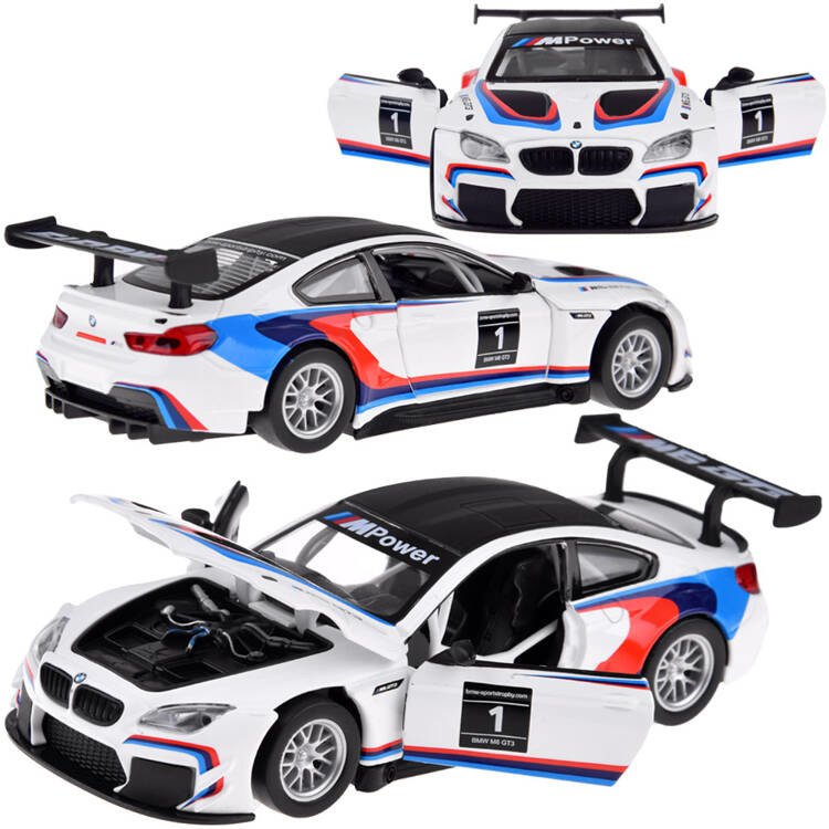 mamido Kovové sportovní autíčko BMW M6 GT3 1:32 s efekty