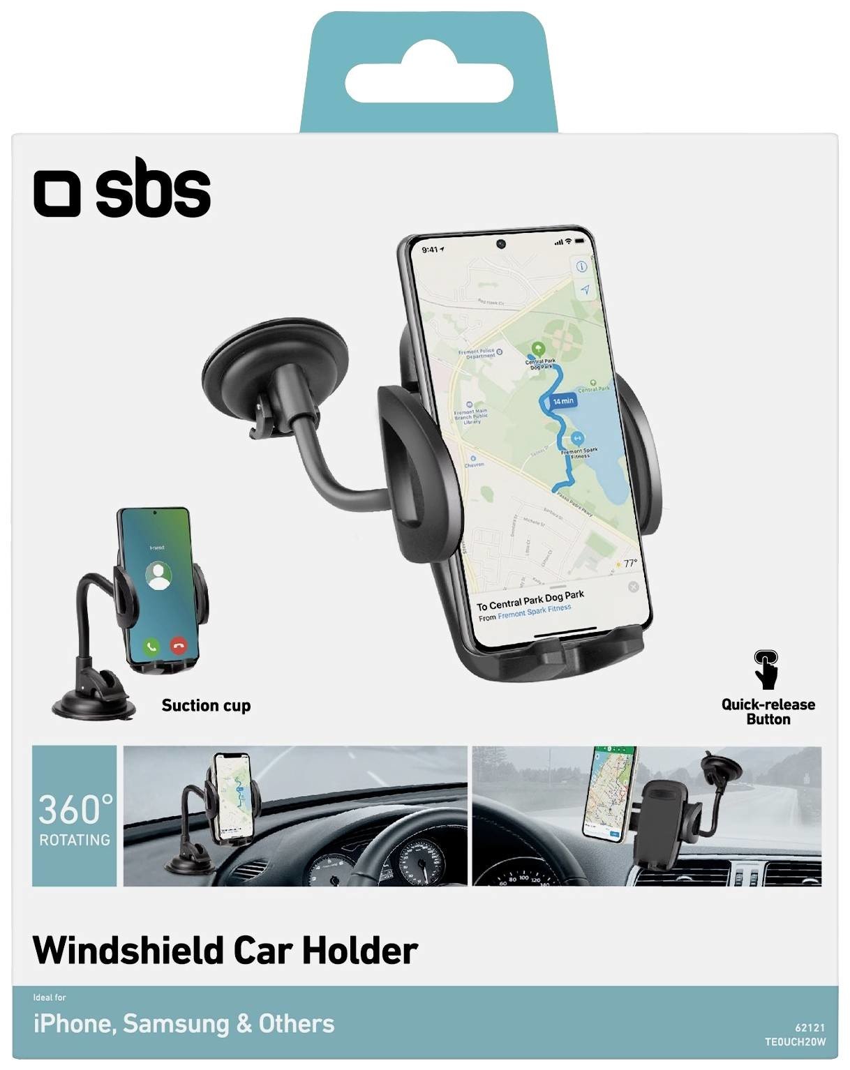 sbs mobile Universalhalterung für Autos für Smartphone bis zu 6 přísavka držák mobilního telefonu do auta