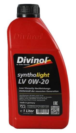 Motorový olej Divinol Syntholight LV 0W-20 - 1L