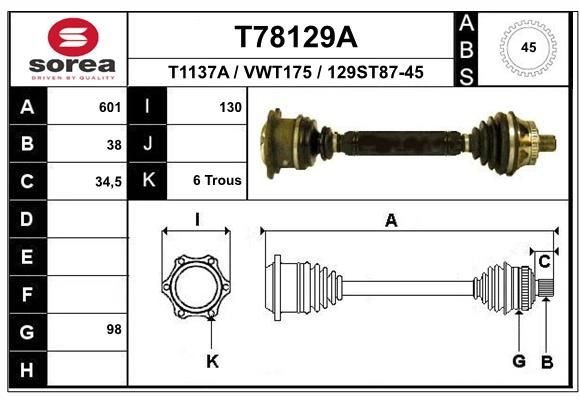 Hnací hřídel EAI T78129A