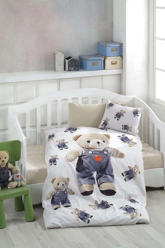 Čtyřdílné bavlněné dětské povlečení do postýlky s prostěradlem 100x150 cm – Mila Home