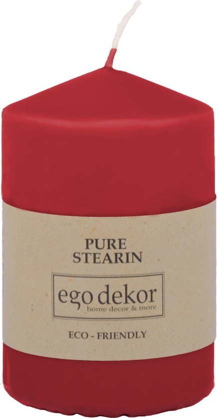 Červená svíčka Eco candles by Ego dekor Top, doba hoření 25 h