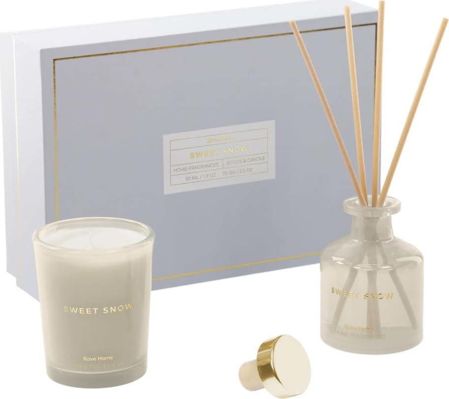 Set svíčky a aroma difuzéru Sweet Snow – Kave Home