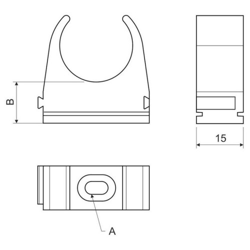 Příchytka pro trubku KOPOS 5325HF FB 25mm černá