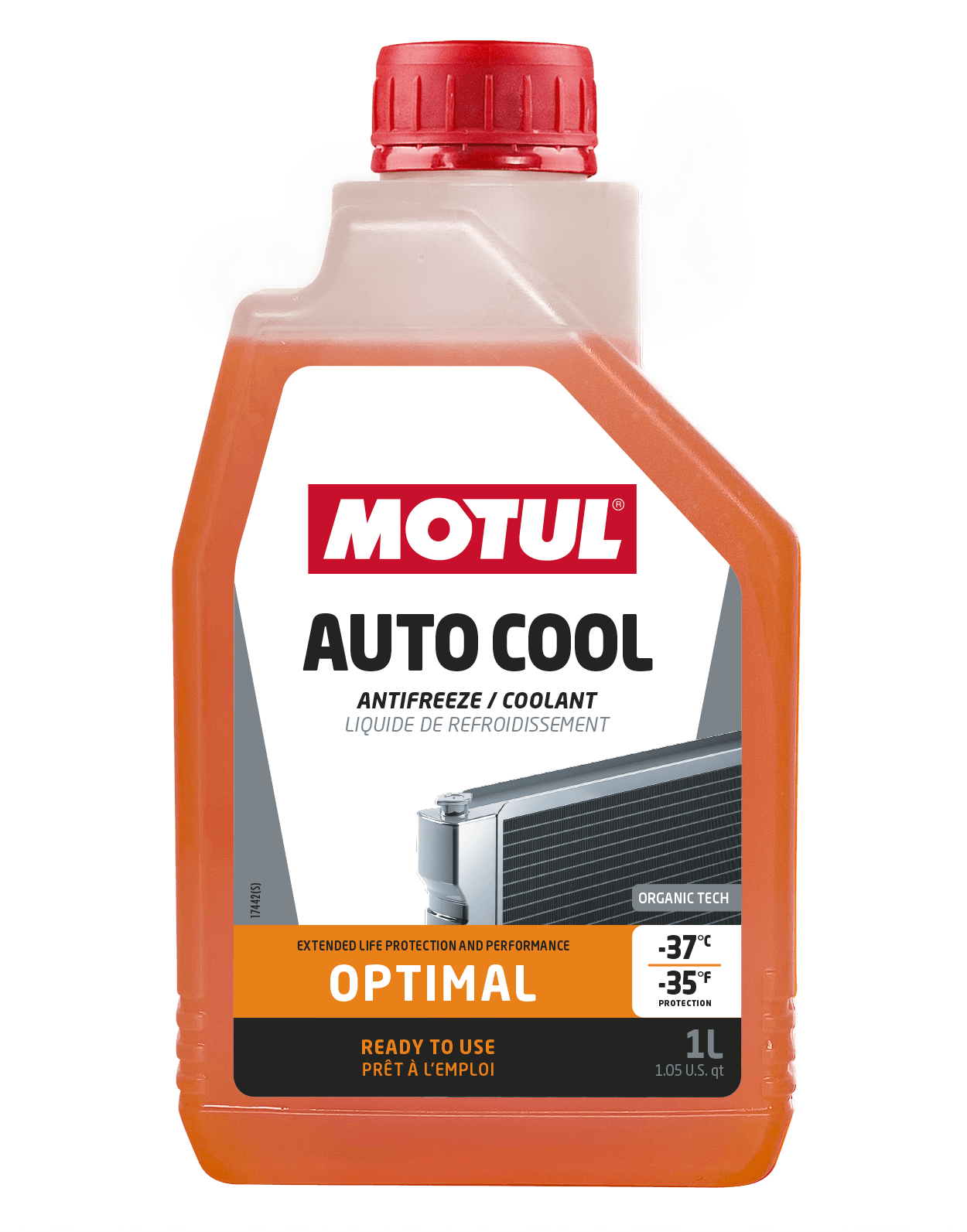 Chladící kapalina MOTUL INUGEL OPTIMAL / AUTO COOL OPTIMAL -37°C / G12/G12+ - 1L