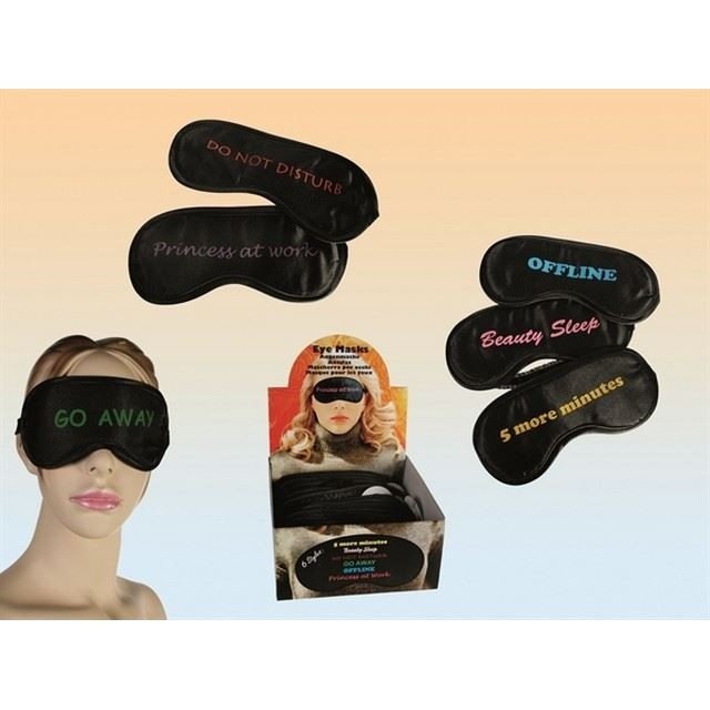 Vtipná maska na spaní Princess at work - černá