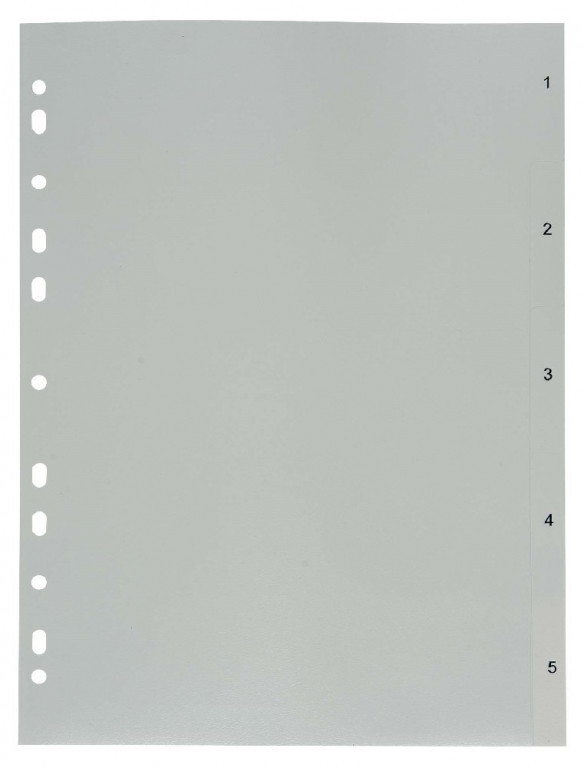 Rozdružovač A4 1-5 PP šedý 140mic