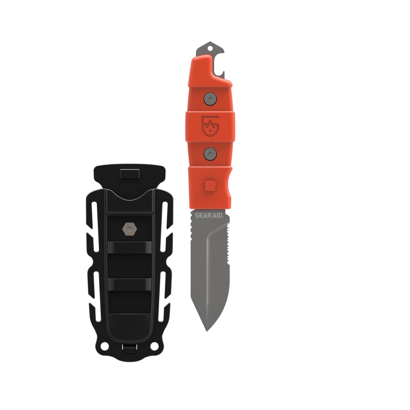 Nůž s pevnou čepelí Buri Utility Gear Aid® – Šedá čepel, Oranžová (Barva: Oranžová, Varianta: Šedá čepel)