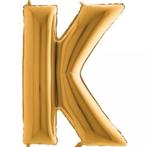 Foliové písmeno K zlaté 102 cm