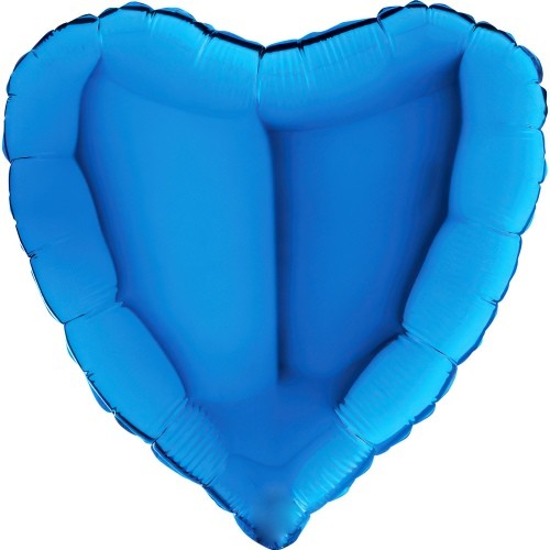 Foliový balonek srdce modré 45 cm - Nebalený