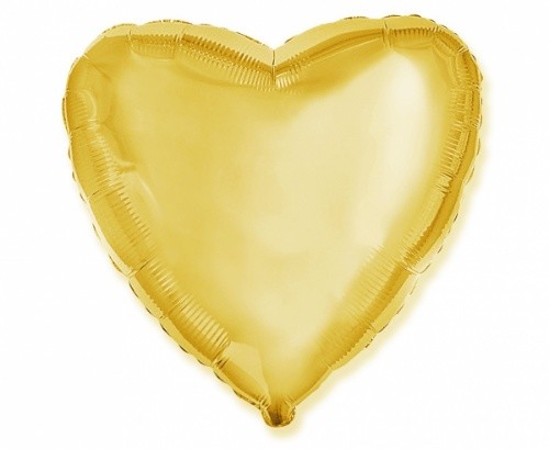 Foliový balonek srdce zlaté 45 cm - Nebalený