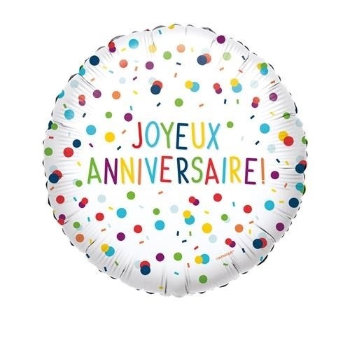 Foliový balonek Rainbow Confetti - francouzký nápis 43 cm