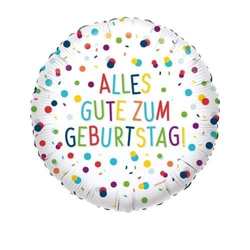 Foliový balonek Rainbow Confetti - německý nápis 43 cm