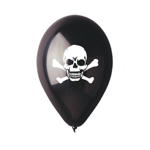 Latexový balonek pirátská lebka - černý 30 cm