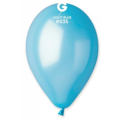 Metalický balonek světle modrý 28 cm