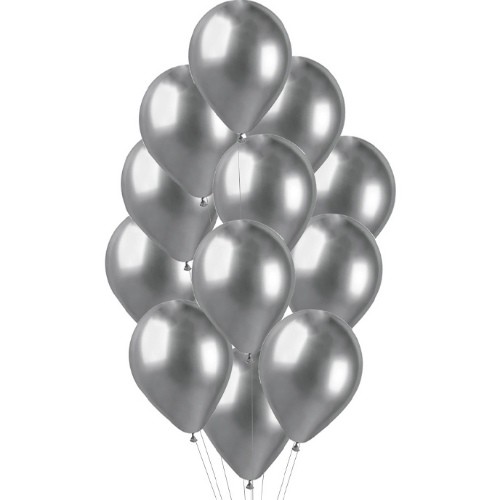 Balonkový buket Chrome Silver - 12 ks