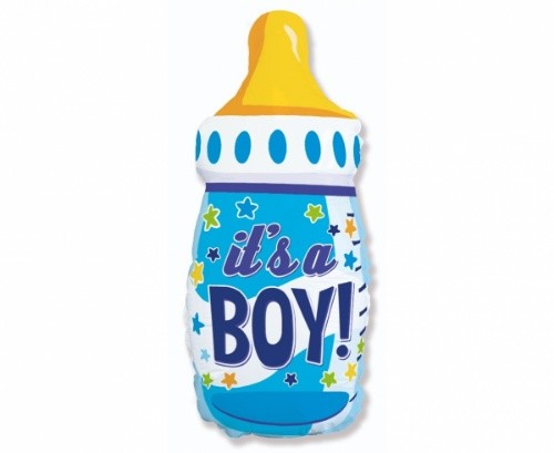 Foliový balonek dětská lahev - Je to kluk - modrá 69 cm