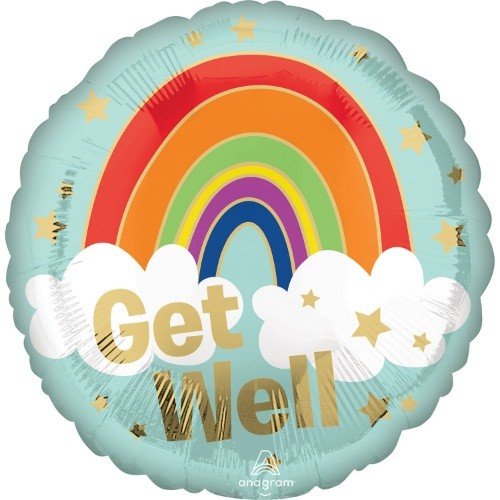 Foliový  balonek duha - Get well 43 cm