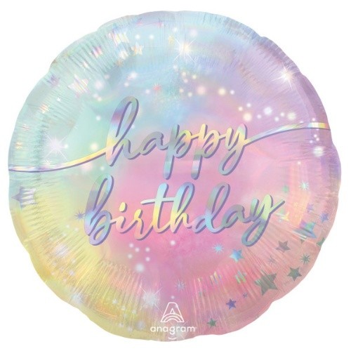Foliový  balonek Macaron star - Happy Birhtday 43 cm