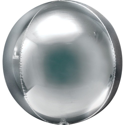 Foliový balonek jumbo koule Orbz XL stříbrný 53 cm