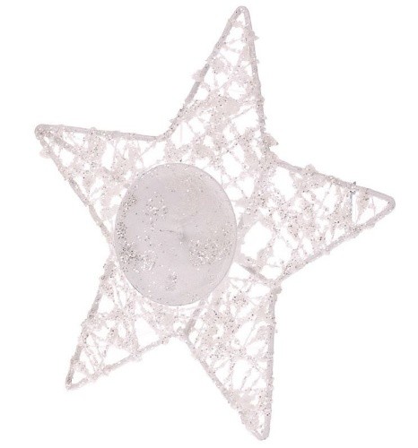 Svícen ve tvaru hvězdy - bílý malý