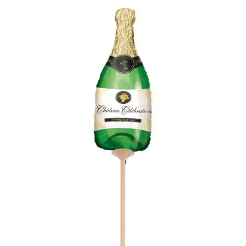 Balónky na tyčku - Láhev šampaňského 23 cm - 5 ks