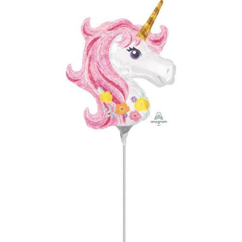 Balónky na tyčku - Magical Unicorn - Hlava 23 cm - 5 ks