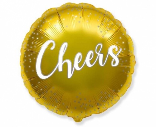 Foliový balonek Cheers - zlatý 45 cm