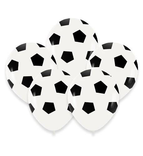 balonky s potiskem - Fotbalový míč - 30 cm, 5 ks