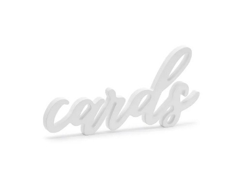 Dekorace dřevěná Cards - bílá 20 x 10 cm