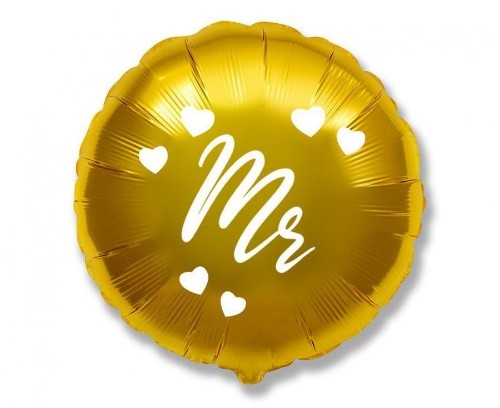 Foliový balonek MR - zlatý 45 cm - Nebalený