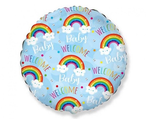 Foliový balonek Welcome Baby - modrý 45 cm - Nebalený