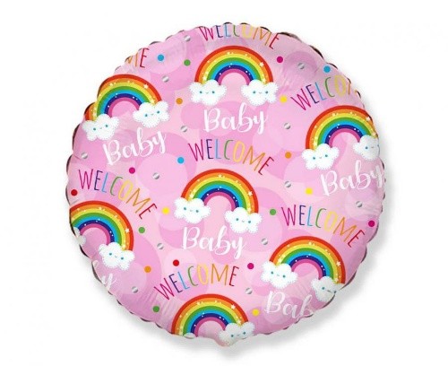 Foliový balonek Welcome Baby - růžový 45 cm - Nebalený