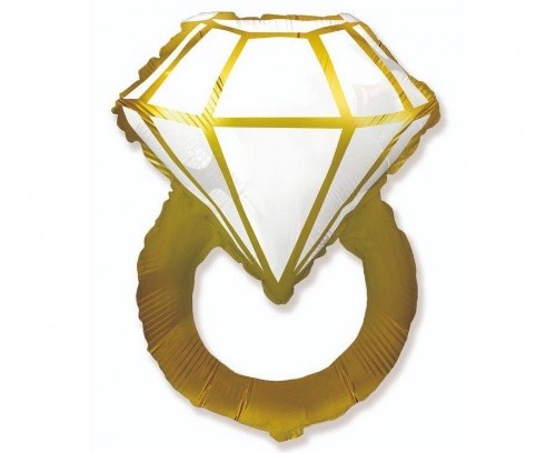 Foliový balonek Zlatý prsten, 90 cm - Flexmetal