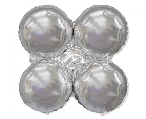 Fóliový podstavec, základna na balonky, stříbrný - 90 cm