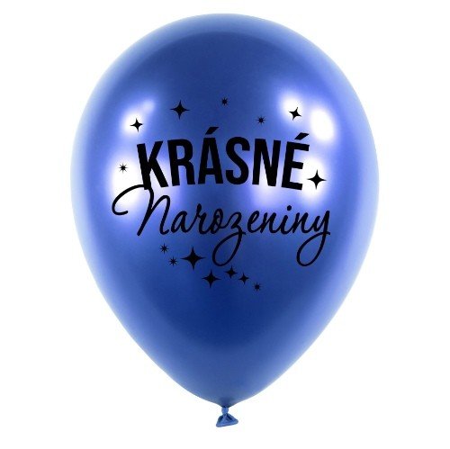 Balonky Chrome Krásné narozeniny, Modré 5 ks