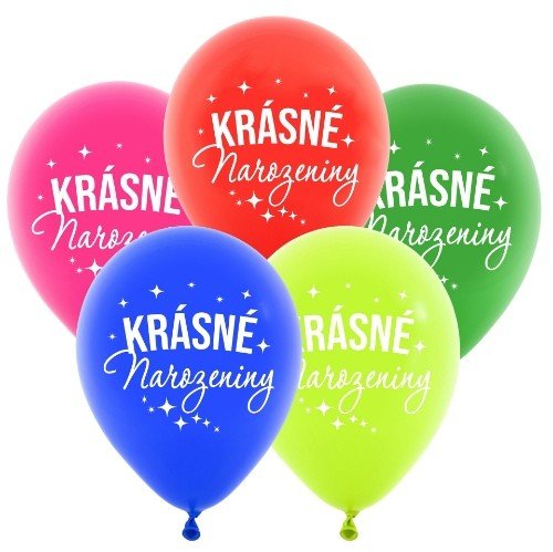 Balonky Krásné narozeniny, pastel mix 5 ks