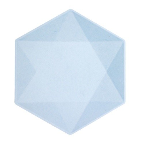 EKO - papírové talíře Hexagonal - Vert Decor, pastelově modré - 26,1 x 22,6 cm, 6ks