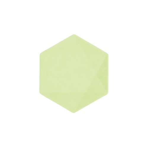 EKO - papírové talíře Hexagonal - Vert Decor, pastelově zelené - 15,8 x 13,7cm  6ks